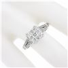 Image 3 : 14k White Gold 1.01 ctw Round Brilliant Diamond Prong Illusion Set Engagement Ri
