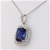 Image 5 : 9.18 ctw Tanzanite and 1.33 ctw Diamond Platinum Pendant/Necklace