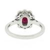 Image 7 : Platinum 1.35 ctw GIA BURMA NO HEAT Cushion VIVID RED Spinel Diamond Halo Ring