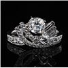 Image 2 : 0.80 ctw CENTER Diamond Platinum Ring (1.50 ctw Diamonds)