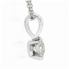 Image 4 : New 14k White Gold 0.56 ctw European Diamond Half Bezel Solitaire Pendant & Chai