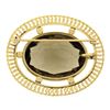 Image 3 : Vintage 14K Gold Large Oval Smoky Quartz Wire Bead Work Frame Pin Brooch Pendant
