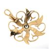 Image 4 : Antique Victorian 14k Gold 0.25 ctw Diamond & Seed Pearl Flower Pin Brooch Penda