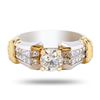 Image 1 : 0.71 ctw SI2 CLARITY CENTER Diamond 18K White and Yellow Gold Ring (1.51 ctw Dia