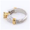 Image 2 : 0.71 ctw SI2 CLARITY CENTER Diamond 18K White and Yellow Gold Ring (1.51 ctw Dia