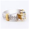 Image 3 : 0.71 ctw SI2 CLARITY CENTER Diamond 18K White and Yellow Gold Ring (1.51 ctw Dia