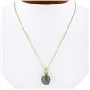 Image 1 : 14K Yellow Gold 11.5mm Tahitian Gray Pearl Solitaire Pendant 18 Chain Necklace