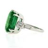 Image 6 : Vintage Platinum 12.16 ctw AGL Emerald Cut Colombian Emerald Diamond Cocktail Ri