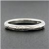 Image 2 : Antique Art Deco Tiffany & Co. Platinum 2.6mm Detailed Engraved Stack Band Ring