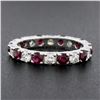 Image 5 : 18k White Gold 2.10 ctw Round Ruby Diamond Alternating Eternity Wedding Band Rin