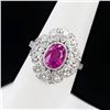Image 1 : 3.05 ctw UNHEATED Pink Sapphire and 0.89 ctw Diamond Platinum Ring (GIA CERTIFIE