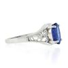 Image 5 : NEW 14k White Gold 1.91 ctw Violet Blue Oval Tanzanite w/ Open Work Sides Ring
