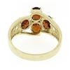 Image 6 : 10k Yellow Gold 3.50 ctw Prong Set Oval Cut Garnet Open Work Sides Wide Band Rin
