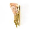 Image 5 : Vintage Carved Woman Angel Skin Coral.24 ctw Diamond 18K Gold Textured Pin Brooc