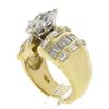 Image 9 : 18k Gold 3.97 ctw GIA Marquise Diamond w/ Baguette Sides Wide Engagement Ring