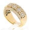 Image 9 : Unisex Fancy 10k Yellow Gold 2 ctw Round Brilliant Diamond Wide Cluster Band Rin