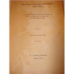 Tx, Colonists & Religion Book 1821-1836