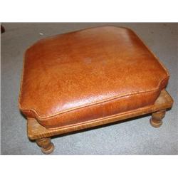 Foot stool with leather top