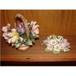 Capo-Di-Monte basket & candleholder