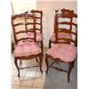Image 1 : Set pf 4 ladder back wood carved chairs