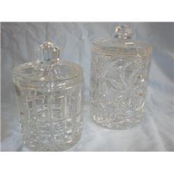 2 leaded crystal bisquit jars