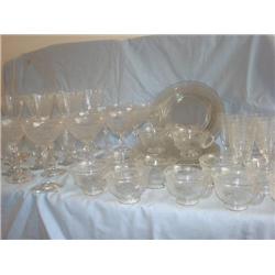 Large set of crystal etched glassware