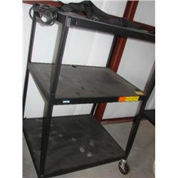 Audio Visual cart w/casters, power strip