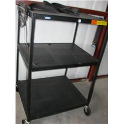 Audio Visual cart w/casters, power strip