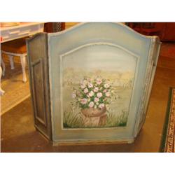 Wood painted fireplace screen
