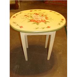 Wood painted floral occasional table
