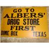 Image 1 : Albers' Drug Store sign-Dime Box Texas