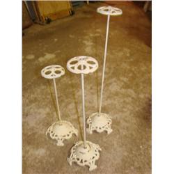 3 metal hat display stands