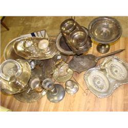 Large amt. of silverplate, silver on copper