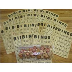 Old Bingo cards(31),wood Bingo numbers