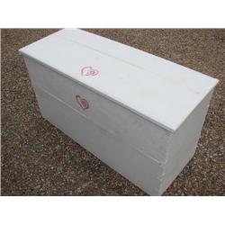 White wood blanket box