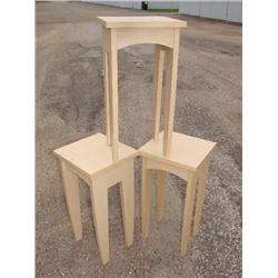 3 wood tables