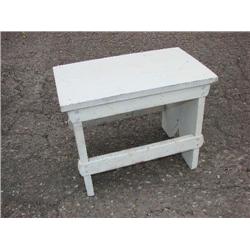 White painted bench