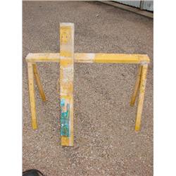 2 heavy duty metal saw horses