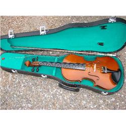 Violin with bow in case