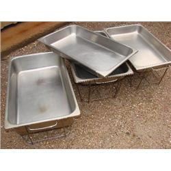 3 Chafing dishes on stands,one w/o stand