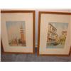 Image 1 : 2 framed & matted watercolors