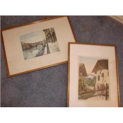 2 framed,matted & signed art prints