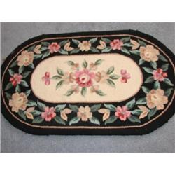 Rose print area rug