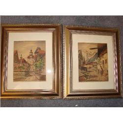 Pair of expertly framed art prints