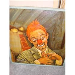 Oil on Canvas Clown-signed CB