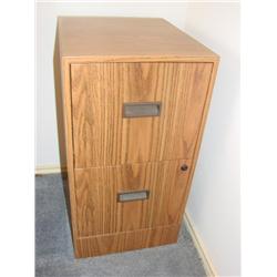 2 drawer wood tone metal file cabinet