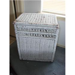White wicker hamper