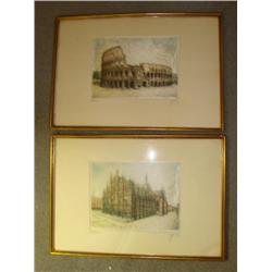 Framed Milano & Rome (Signed)