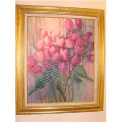 Oil on Canvas "Tulips" signed