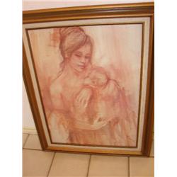 Framed "Mother with Child" print